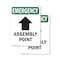Signmission Assembly Point (Up Arrow) With Symbol, 7 in W x Rectangle, Vinyl Decal OS-2PACK-EM-D-710-V-10432 - alternate 1